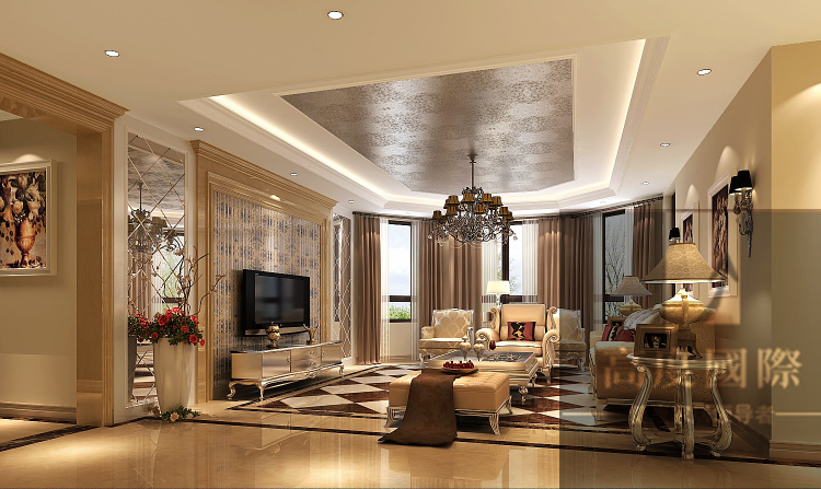 欧式 四居 客厅图片来自高度国际装饰韩冰在绿城百合公寓196平米欧式的分享