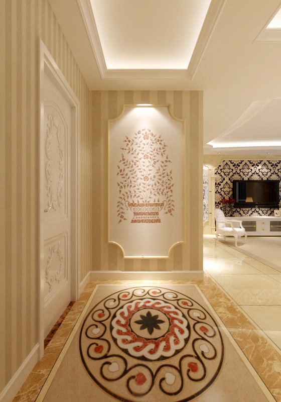 欧式 三居 白领 小资 旧房改造 玄关图片来自陈小迦在高贵典雅的欧式新居的分享
