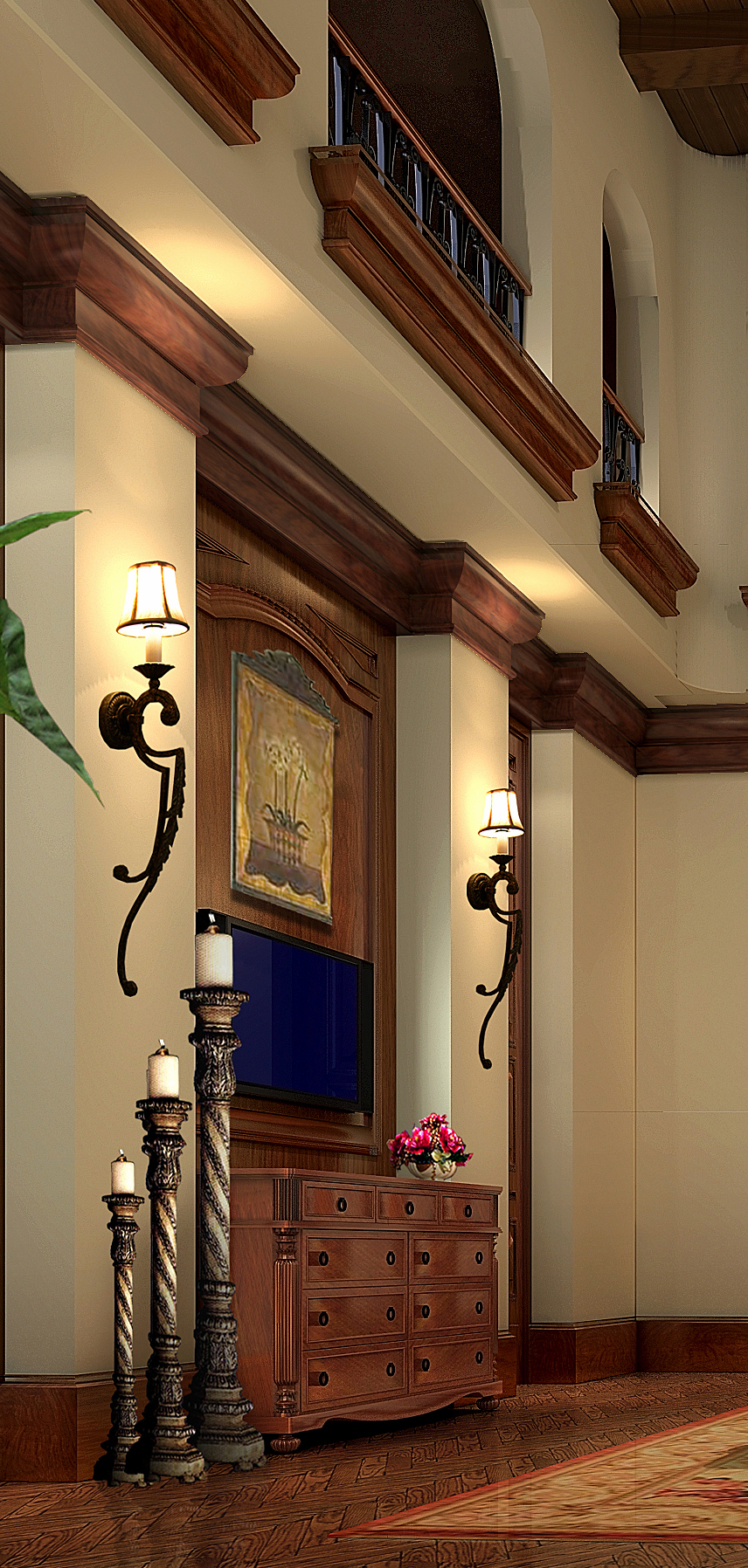 美式 复古 精致 优雅 矜贵 客厅图片来自Cole5201314在观澜长堤别墅的分享