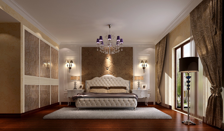 欧式 样板间 效果图 设计案例 卧室图片来自北京别墅装饰设计在中铁花语城190㎡欧式案例的分享