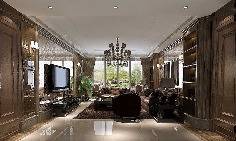 欧式 混搭 别墅 客厅图片来自高度工程装饰设计在西山壹号-聚百家之长通万户之心的分享