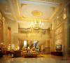 名雕丹迪设计-集信名城别墅-古典欧式客厅：金色的运用，让空间更显奢华，整个空间张驰有度，力求和谐，演译经典。