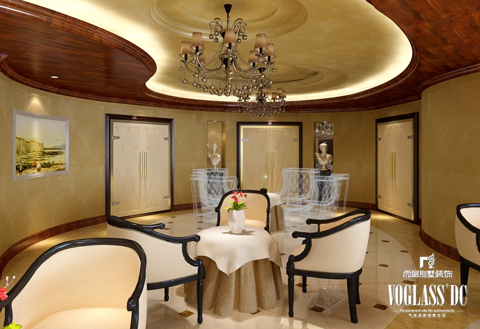 欧式 会所 餐厅图片来自北京别墅装修案例在金色与奢华完美结合的分享