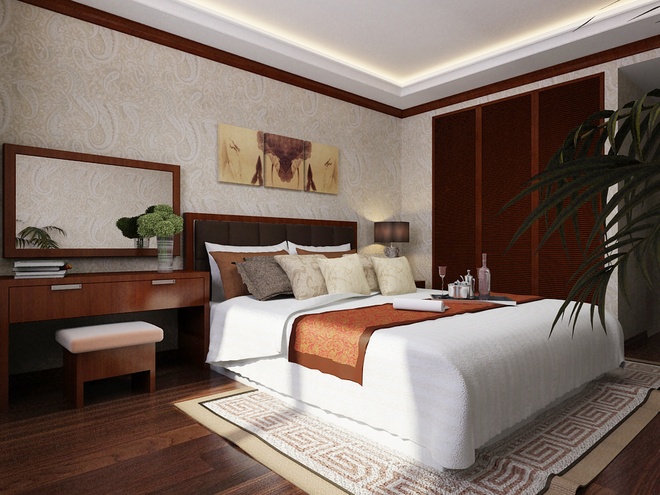 白领 小资 三居 卧室图片来自北京合建装饰在花雨汀新中式设计的分享