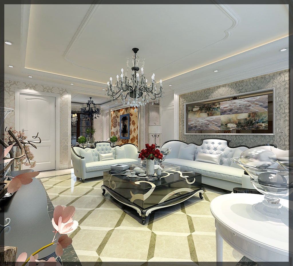 欧式 三居 客厅图片来自百家设计小刘在金地檀溪133平的分享