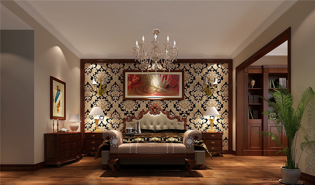 中式 公寓 西山壹号院 180 装饰案例 卧室图片来自高度国际别墅装饰设计在西山壹号院的分享