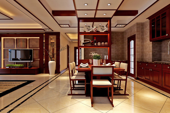 东南亚风格 番禹装修 惬意舒适 客厅装修 客厅效果 餐厅图片来自广州-实创装饰在150平东南亚风格装修惬意舒适的分享