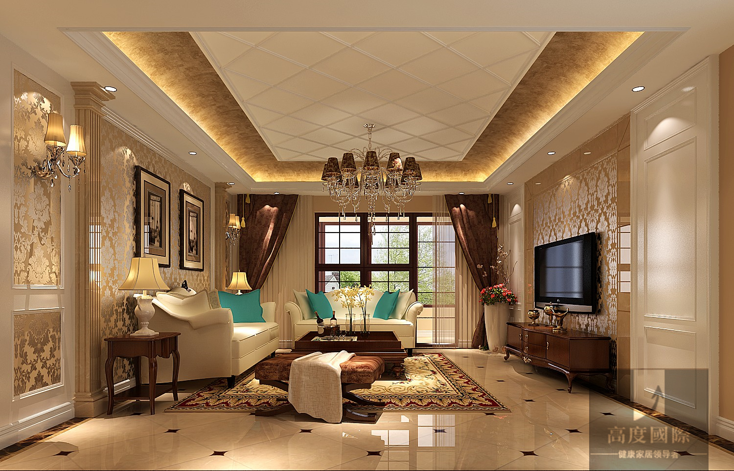 洋房 欧式 小资 客厅图片来自高度国际装饰韩冰在金色漫香苑190平米欧式的分享