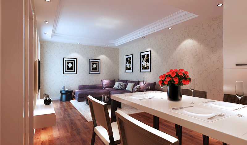 客厅图片来自上海倾雅装饰有限公司在丽水豪庭-现代简约风格-二居室的分享