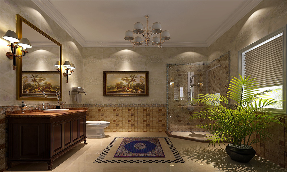 田园 别墅 卫生间图片来自高度工程装饰设计在君山高尔夫-425平别墅托斯卡纳风的分享