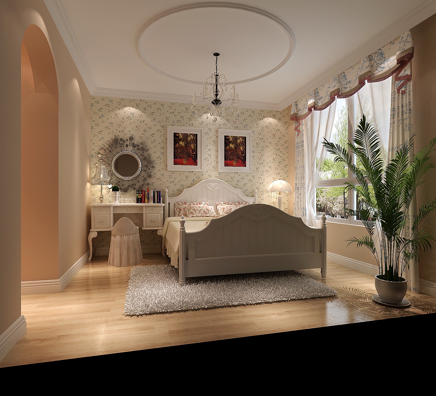 简约 三居 白领 卧室图片来自沙漠雪雨在金色漫香苑188平美式风格三居的分享