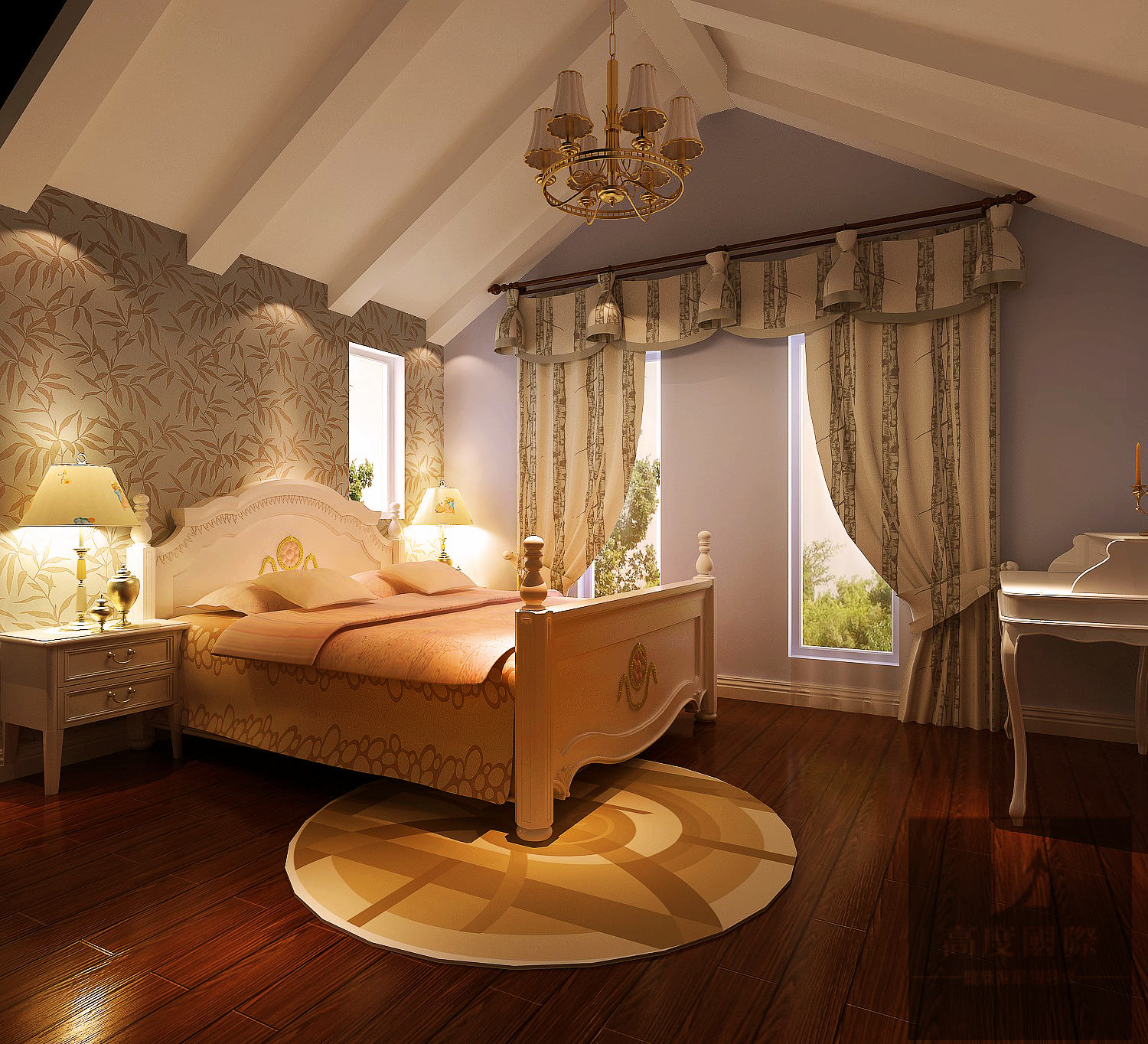 别墅 托斯卡纳 地中海 卧室图片来自高度国际装饰韩冰在天竺新新家园400平米托斯卡纳的分享