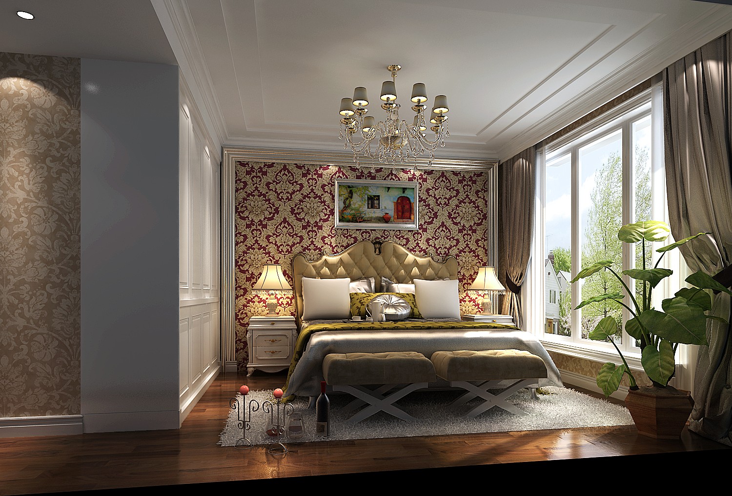 高度国际 天润福熙大 新古典 公寓 卧室图片来自高度国际在天润福熙大道--166平米的分享