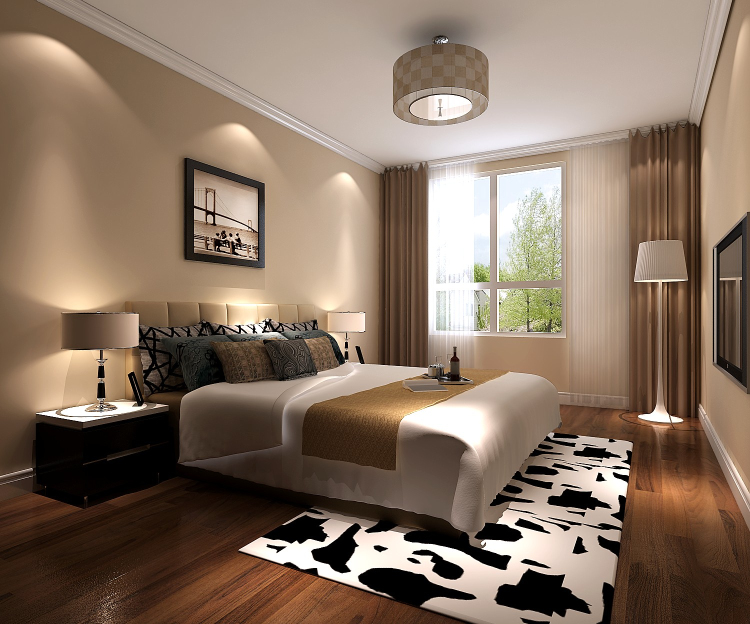 简约 现代 案例 效果图 卧室图片来自高度国际设计装饰在120㎡现代简约公寓的分享