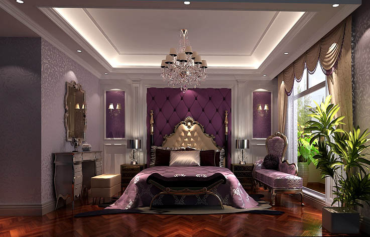 样板间 奢华欧式 效果图 设计案例 家居 卧室图片来自北京别墅装饰设计在鲁能七号院200㎡奢华欧式案例的分享
