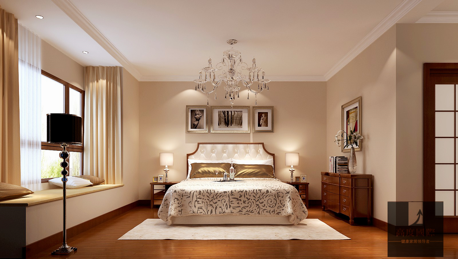 欧式 四居 卧室图片来自高度国际装饰韩冰在香悦四季135平米简欧的分享