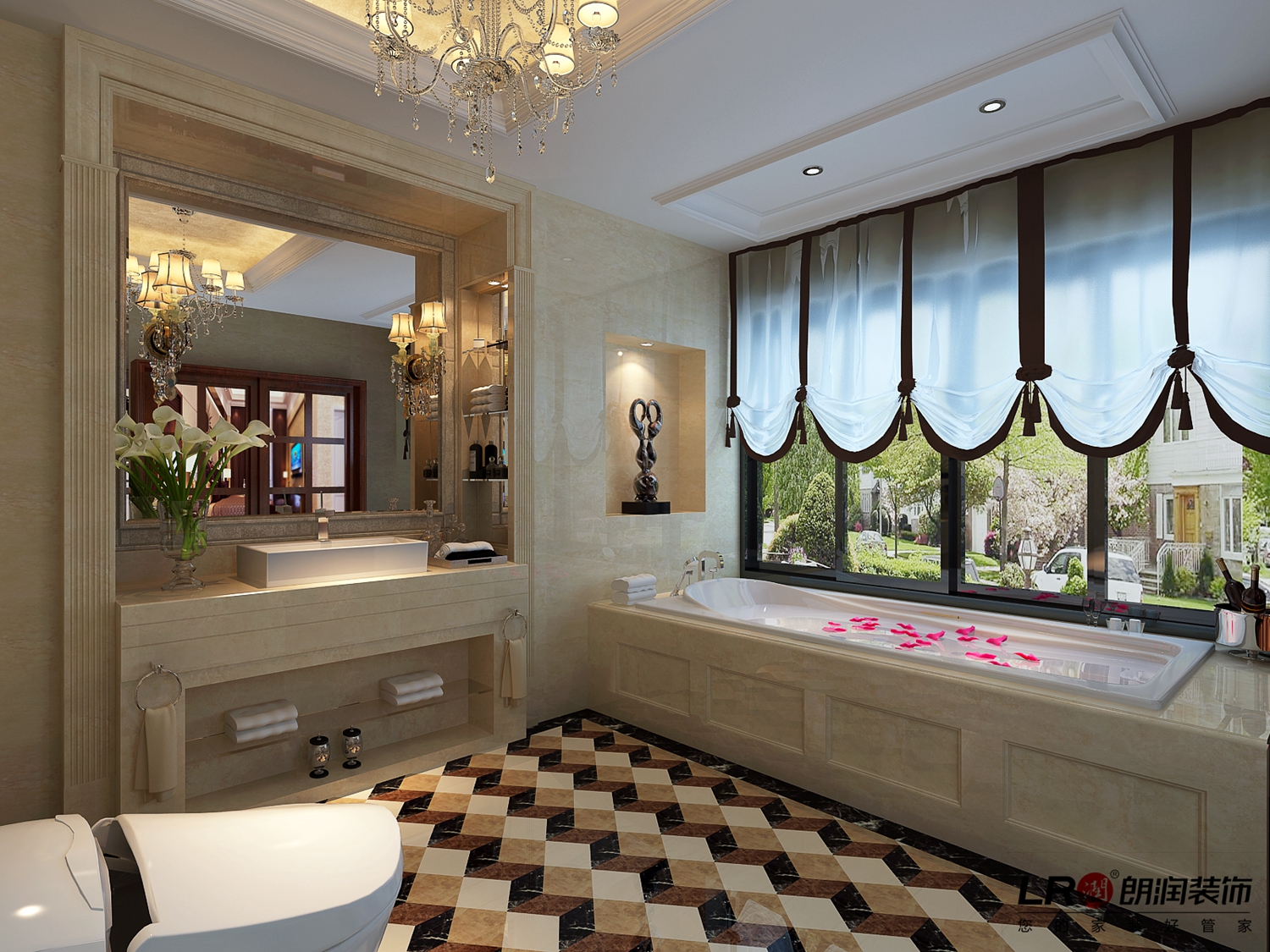 卫生间图片来自朗润装饰工程有限公司在180平奢华大气古典欧式风的分享