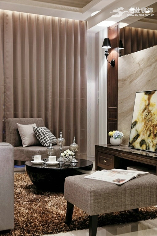 欧式 三居 收纳 客厅图片来自名仕装饰小盼在城开汉口秀园的分享