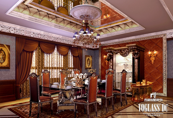 欧式 别墅 巴洛克 客厅 卧室 厨房 餐厅图片来自北京别墅装修案例在2500平巴洛克奢华到极致的分享