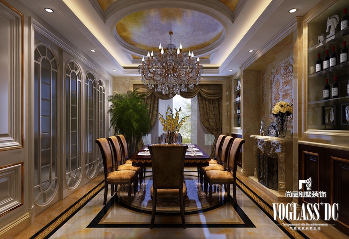 别墅 新古典 欧式 玄关 客厅 餐厅 餐厅图片来自北京别墅装修案例在新奢华主义领导者的分享