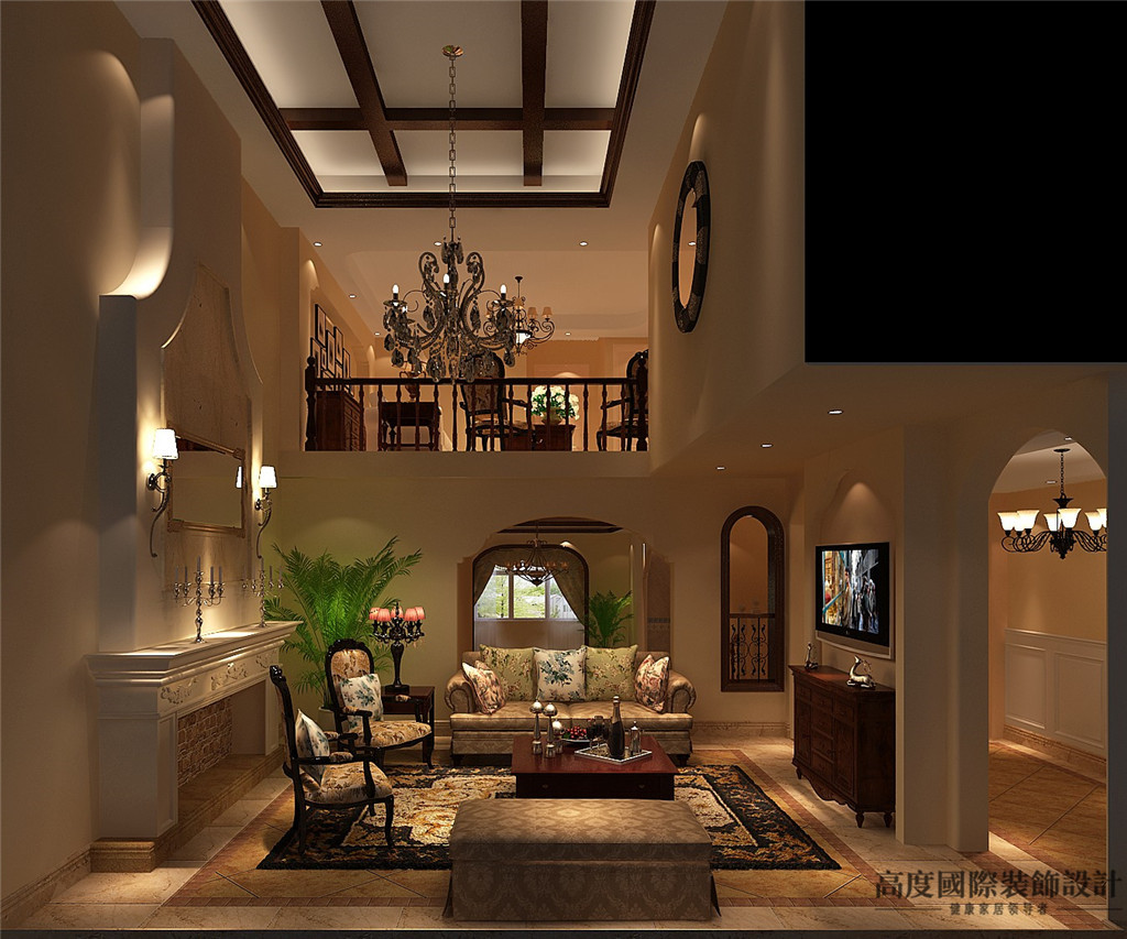托斯卡纳 别墅设计 装修 装饰设计 客厅图片来自高度国际别墅装饰设计在阿凯迪亚别墅设计效果图的分享
