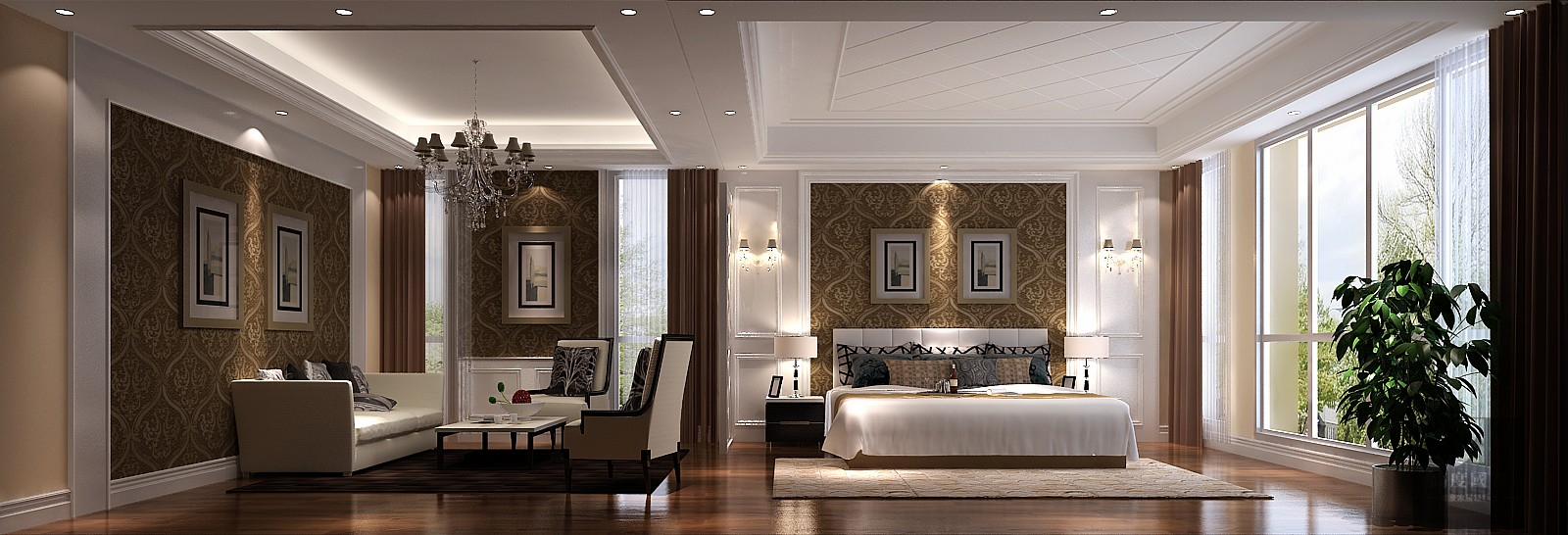 别墅 欧式 时尚 简洁 大方 卧室图片来自高度国际装饰韩冰在领秀新硅谷380平米简欧的分享
