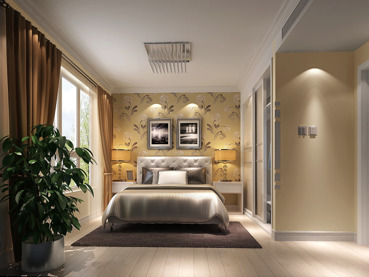 简约 现代 公寓 案例 效果图 卧室图片来自高度国际设计装饰在润泽公馆现代简约风格的分享