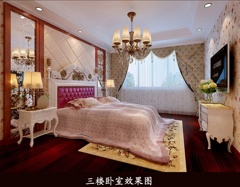 卧室图片来自上海倾雅装饰有限公司在南郊别墅-混合型风格-三居室的分享