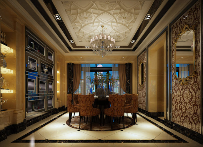 简约装修 欧式装修 五居室装修 大面积户型 餐厅图片来自广州-实创装饰在5室2厅1厨5卫设计的分享
