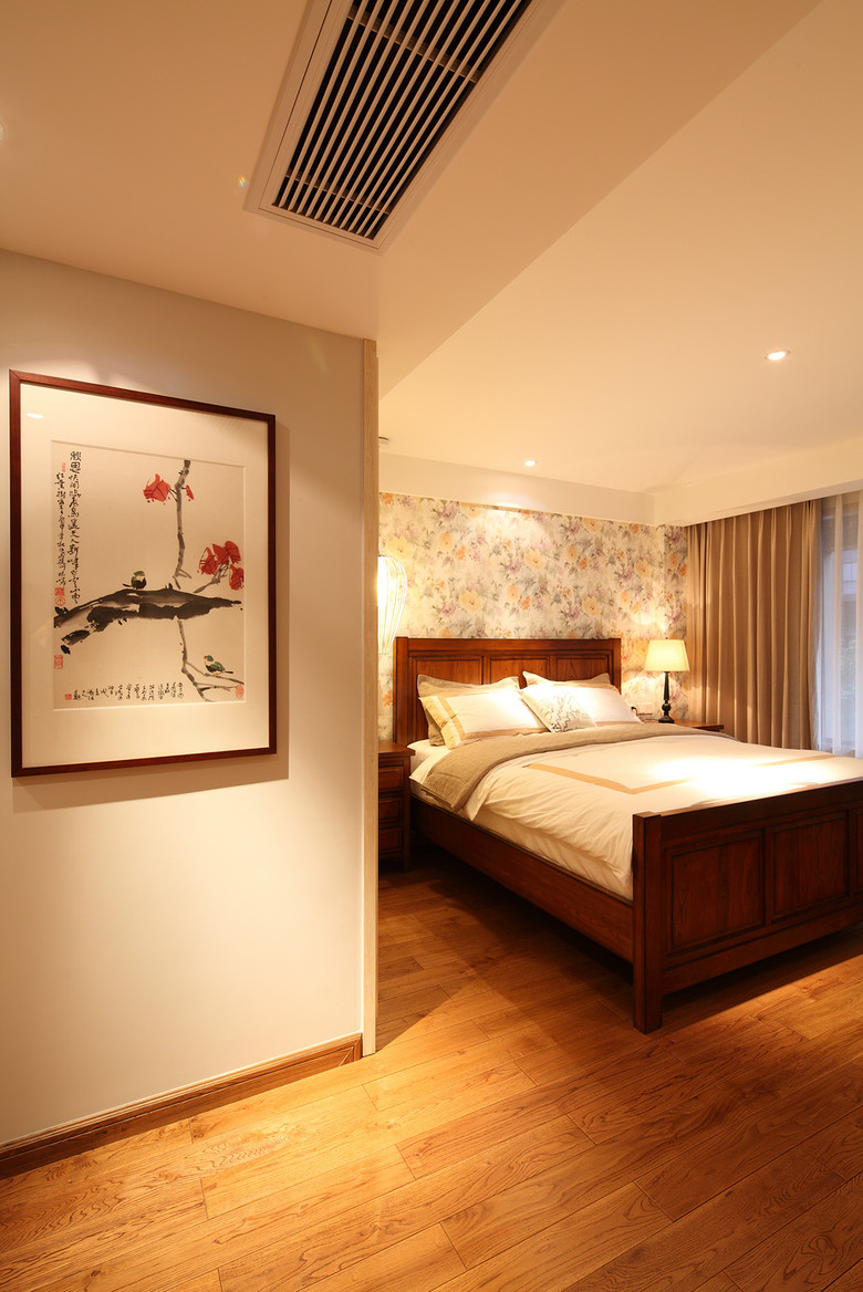 卧室图片来自家装大管家在如兰似茶 140平新中式时尚4居室的分享
