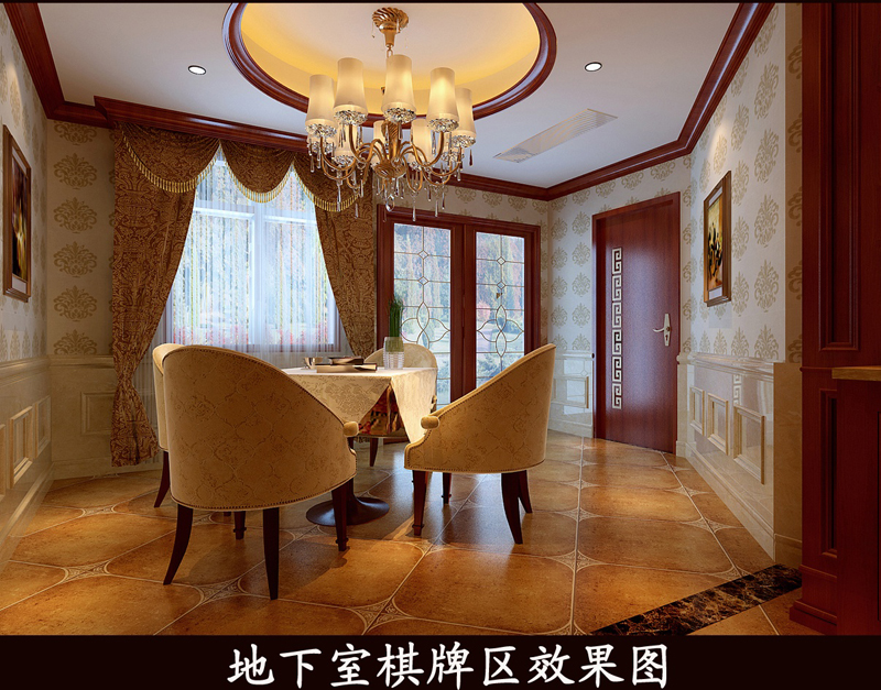 餐厅图片来自上海倾雅装饰有限公司在南郊别墅-混合型风格-三居室的分享