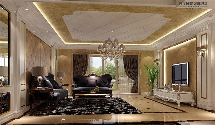 欧式 高度 设计案例 典雅 高贵 客厅图片来自高度国际装饰华华在古典欧式风格地华侨城的分享
