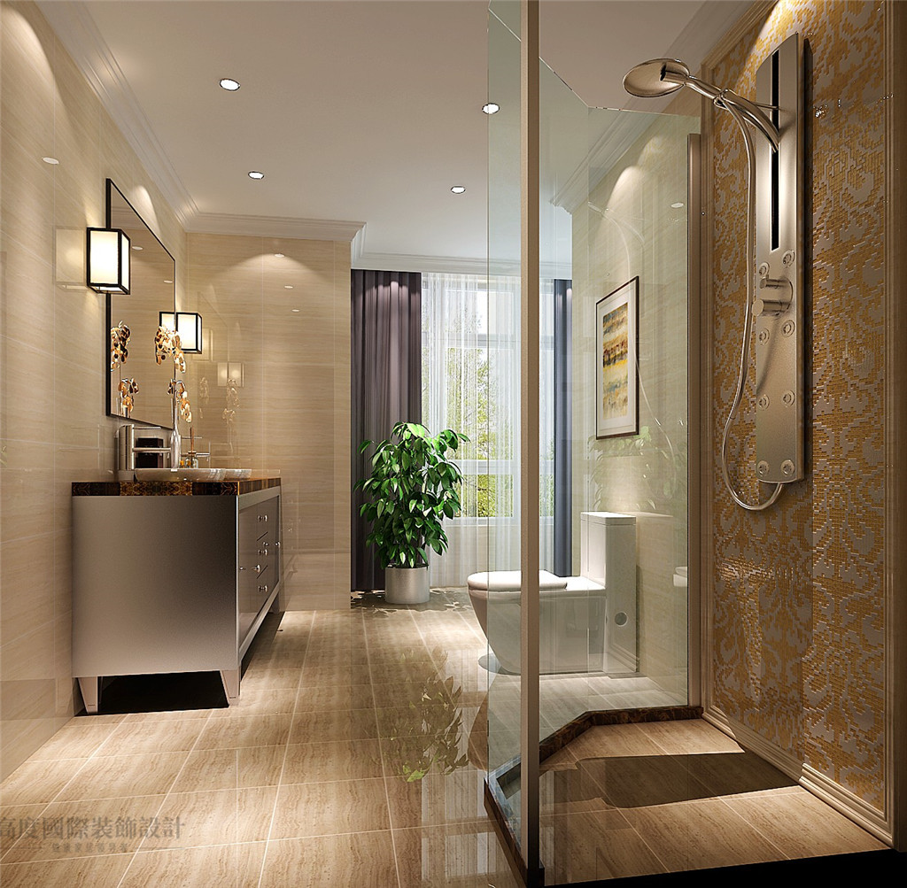 现代 三居 装修 设计效果 装饰 卫生间图片来自高度国际别墅装饰设计在K2百河湾现代风格装修设计的分享