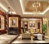欧式的家具和穹顶包括灯具的组合显得客厅更加的奢华