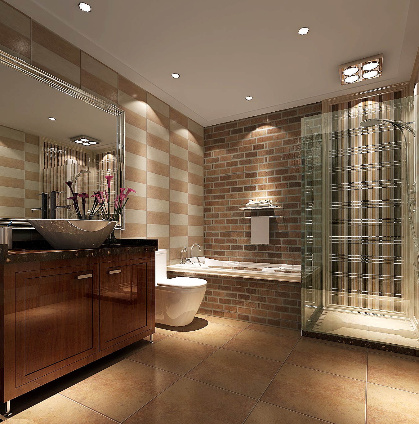 简约 公寓 设计案例 效果图 卫生间图片来自高度国际设计装饰在天润福熙大道简约风格设计案例的分享