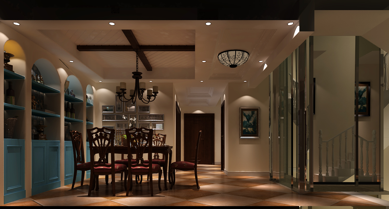 别墅 托斯卡纳 设计案例 效果图 餐厅图片来自高度国际设计装饰在潮白河孔雀城托斯卡纳设计案例的分享
