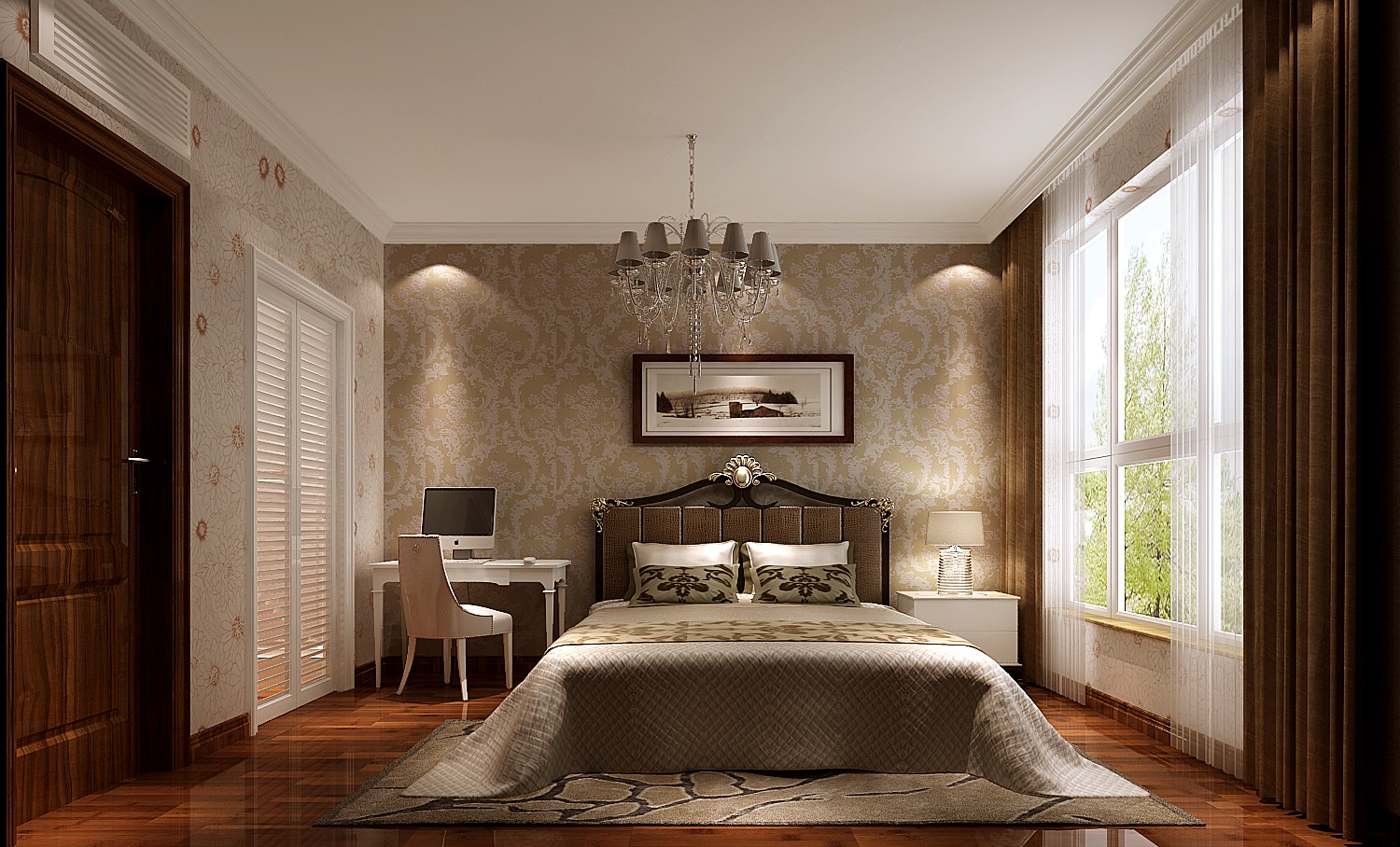 简约 公寓 设计案例 效果图 卧室图片来自高度国际设计装饰在天润福熙大道简约风格设计案例的分享