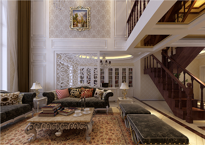 欧式 简约 白领 复式 客厅图片来自九朝装饰小王在金泰假日花城的分享