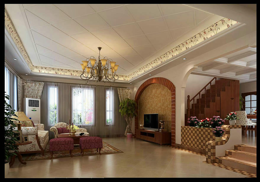 美式乡村 别墅 小资 客厅图片来自实创装饰上海公司在300平美式乡村风格装修解析的分享