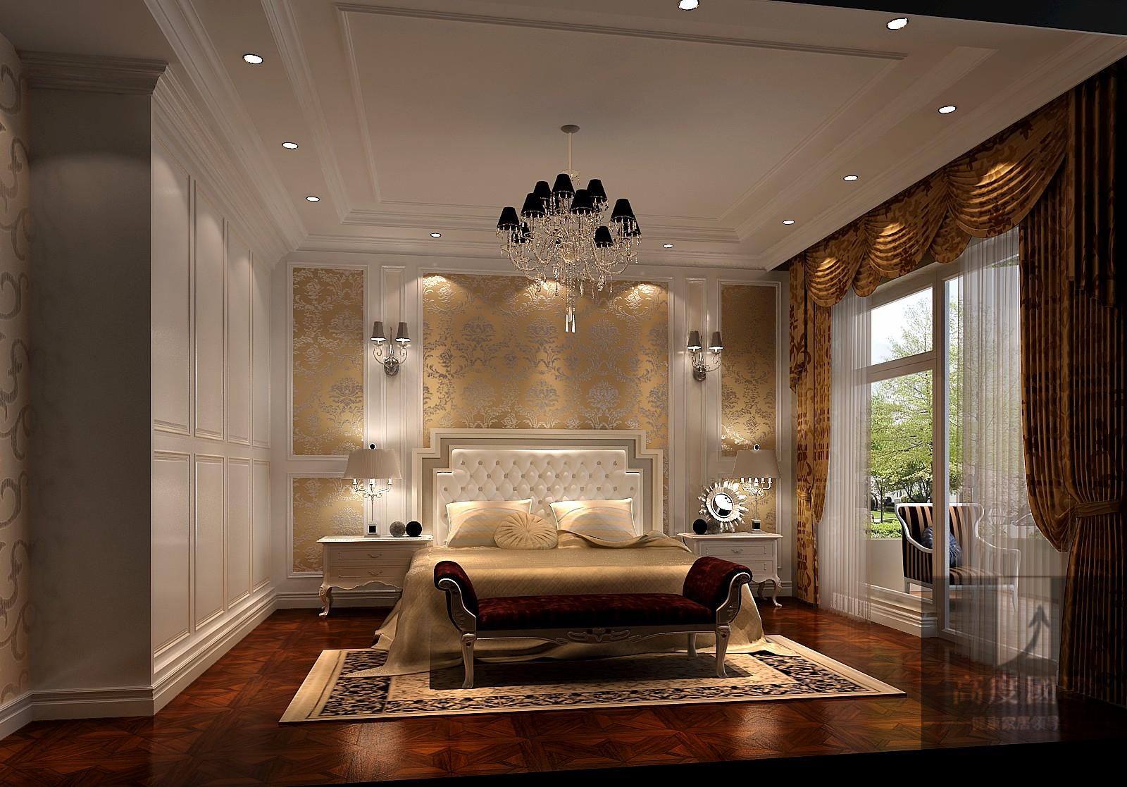 复式 简欧 洋房 卧室图片来自高度国际装饰韩冰在鲁能七号院180平米简欧的分享