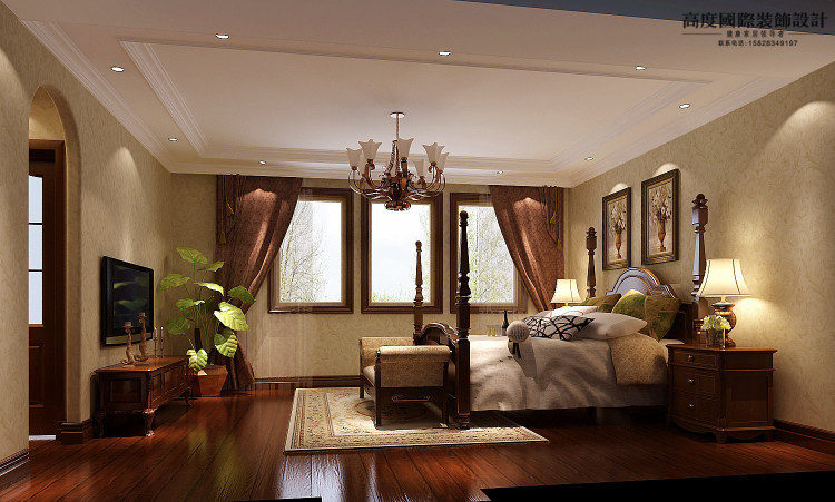欧式 别墅 高度国际 白领 卧室图片来自高度国际装饰华华在欧式风的中海尚湖世家的分享