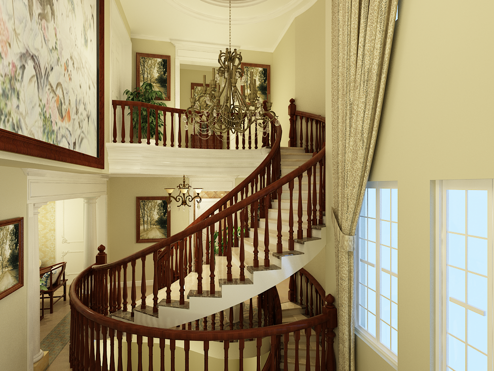 别墅 欧式 楼梯图片来自豆在康桥花园别墅的分享