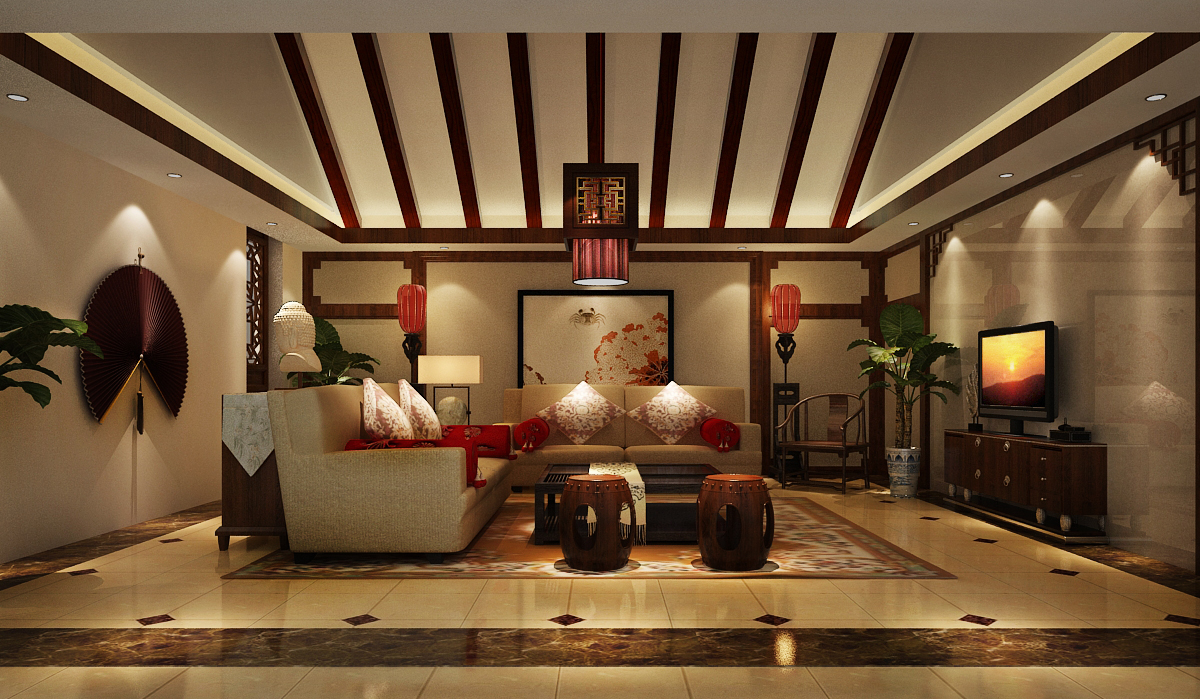 别墅 旧房改造 客厅图片来自奈落在新中式设计的分享