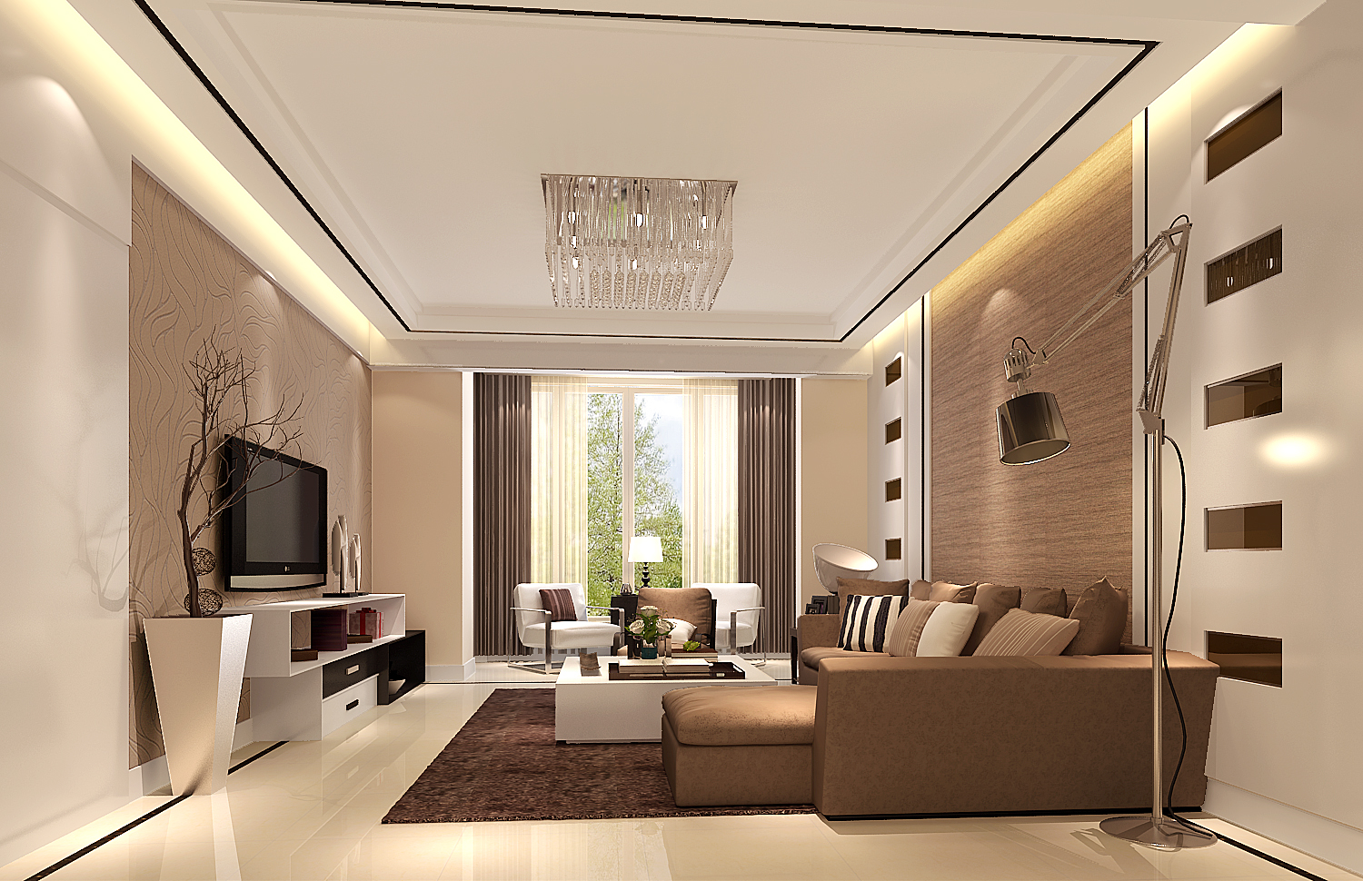 高度国际 廊桥水岸 现代 公寓 客厅图片来自高度国际在廊桥水岸——140平米的分享