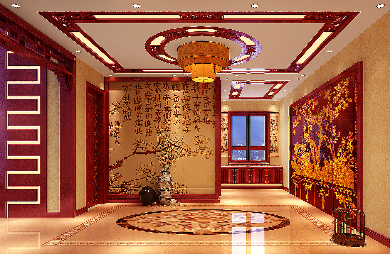 中式 别墅 80后 小资 白领 楼梯图片来自高度国际装饰舒博在总监设计作品的分享