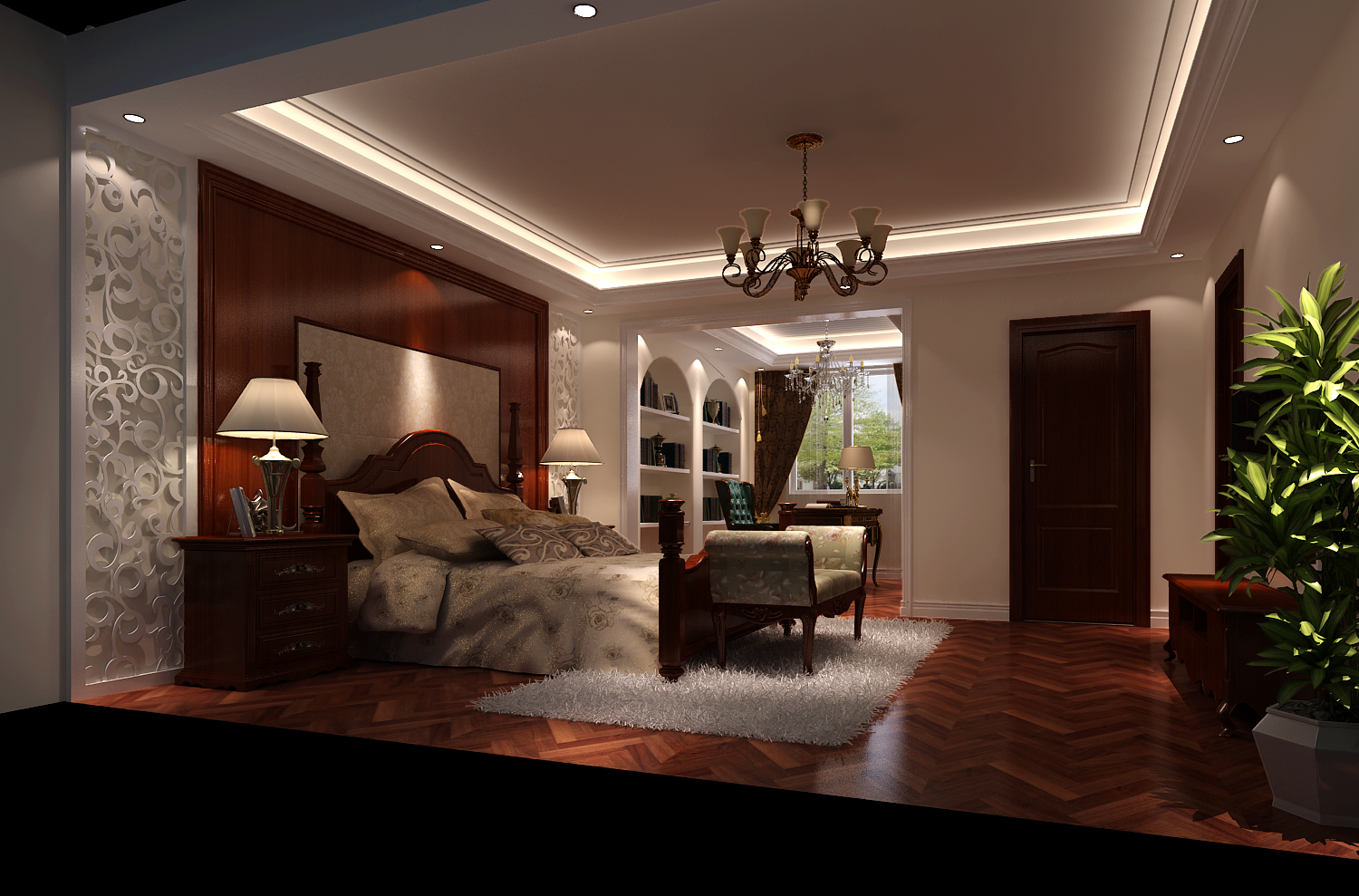 别墅 托斯卡纳 设计案例 效果图 卧室图片来自高度国际设计装饰在潮白河孔雀城托斯卡纳设计案例的分享