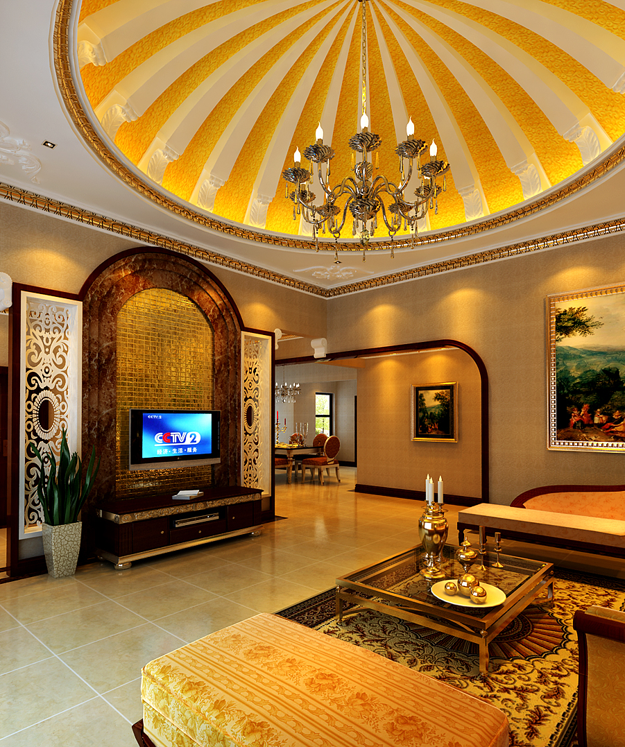 公寓 欧式 美观 豪华 档次 浪漫 客厅图片来自北京高度装饰设计王鹏程在西山华府260平米欧式风格的分享