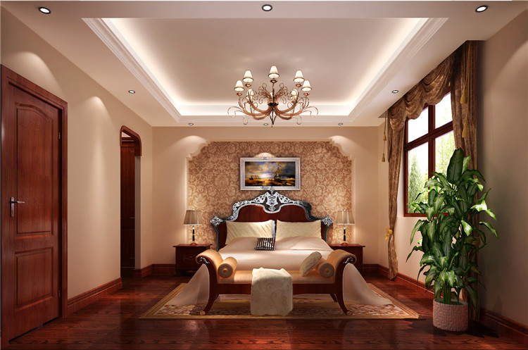 托斯卡纳 联排 别墅 案例 卧室图片来自高度国际设计装饰在龙山逸墅托斯卡纳设计案例的分享