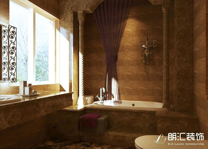 朗汇装饰 设计师作品 小区案例 三居室 卫生间图片来自陕西朗汇装饰在欧美风情的粗狂与唯美的分享