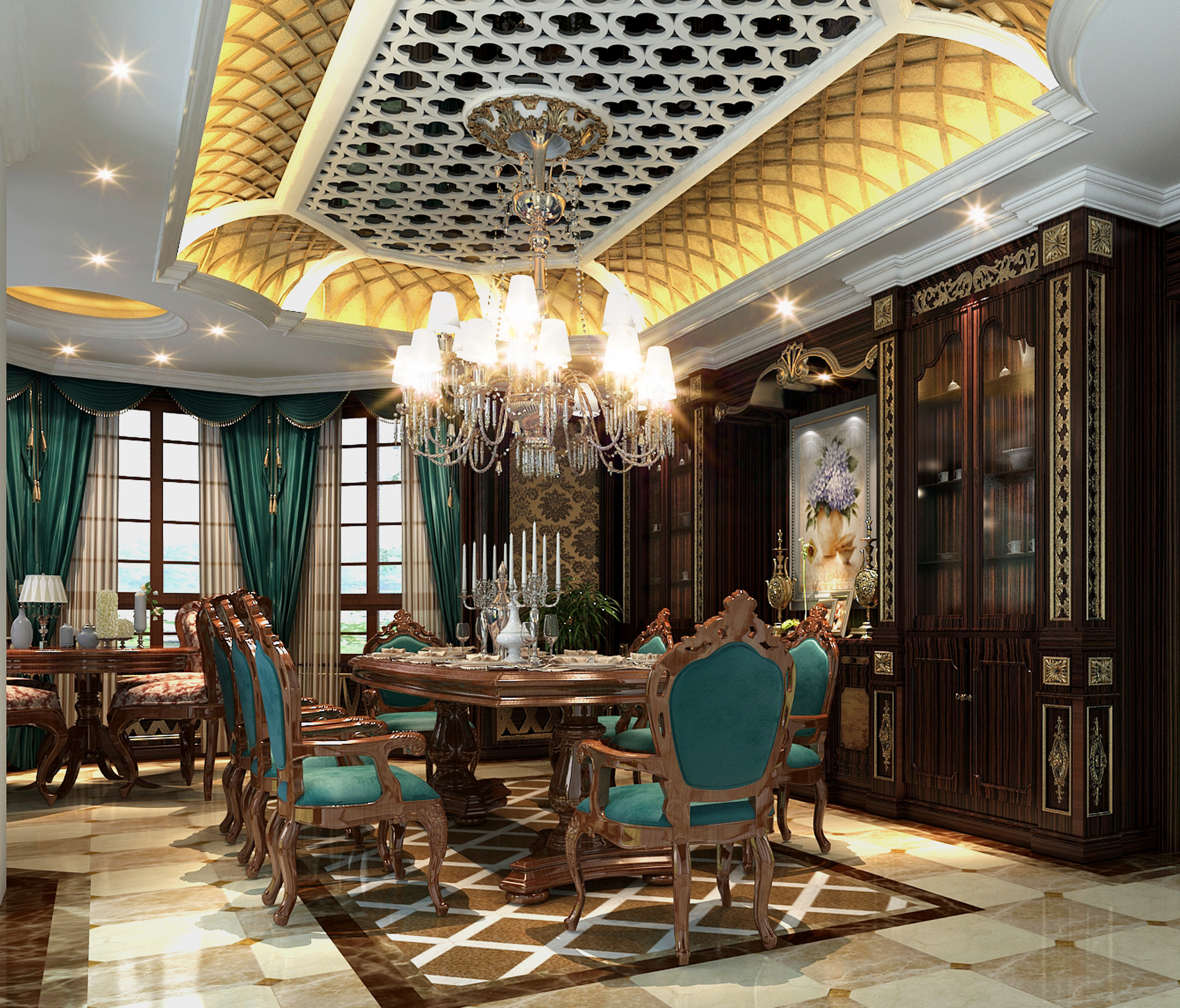 金航湾 高度国际 混搭 欧式 三居 别墅 白领 80后 小资 餐厅图片来自北京高度国际装饰设计在金航湾奢华别墅的分享